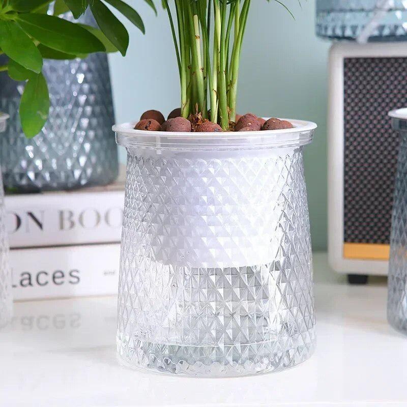 Aloe Vera Pot - Maceta de plástico transparente con autorriego,