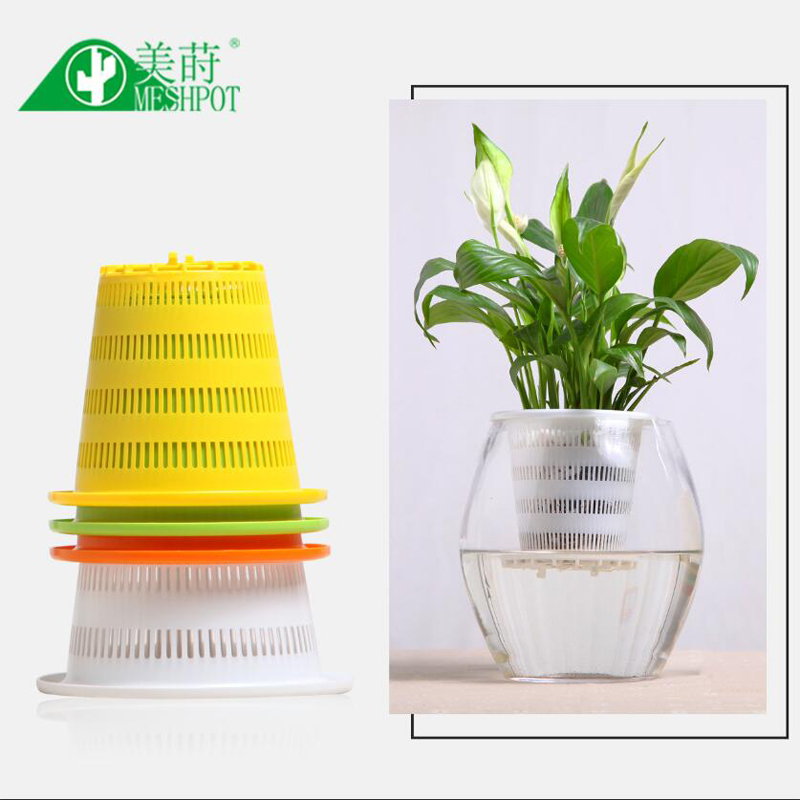 Aloe Vera Pot - Meshpot-cesta hidropónica de plástico colorido, taza